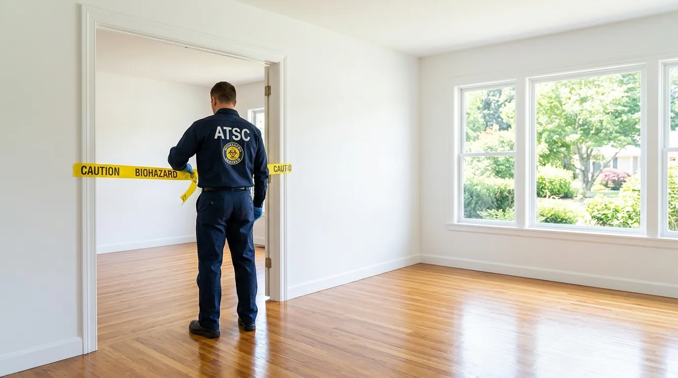 Certified biohazard cleanup crew performing Trauma Scene Cleanup in Woodley Park
